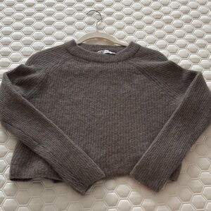 Zara Women's Charcoal Crew Neck Sweater
